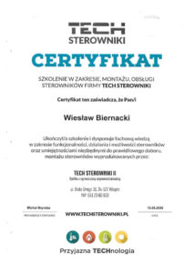 Certyfikat Tech Sterowniki